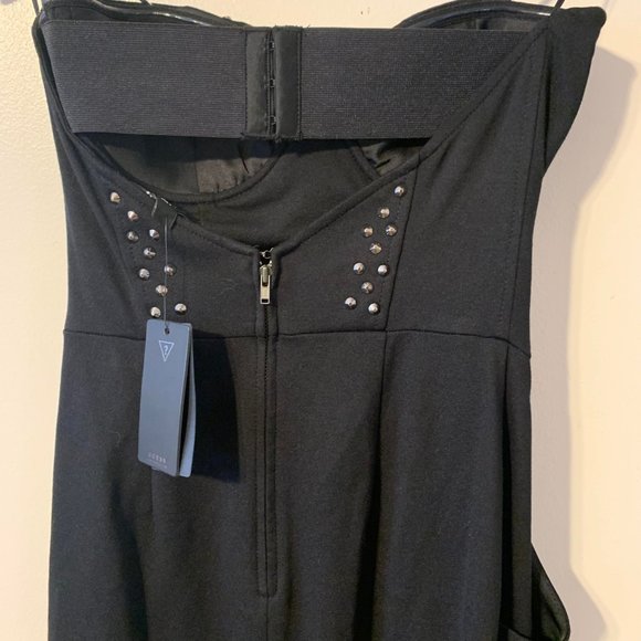 GUESS Studded Tube Strapless Cocktail New Black Dress Sz 2 - Picture 6 of 9
